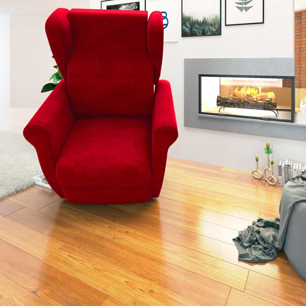 Poltrona relax reclinabile elettrica alzapersona rosso Flora Baldiflex frontale reclinata
