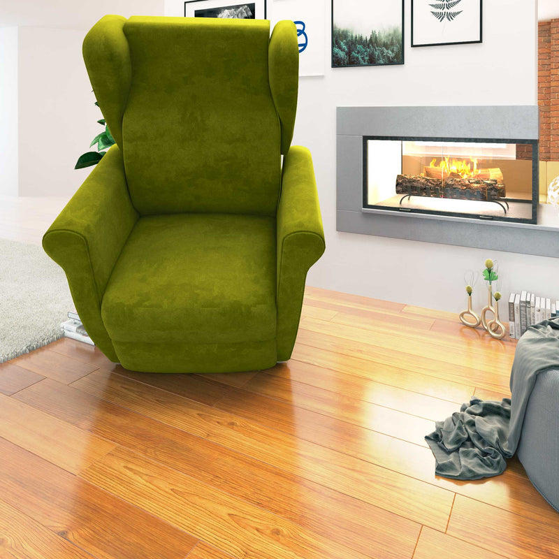 Poltrona relax reclinabile elettrica alzapersona verde Flora Baldiflex frontale reclinata