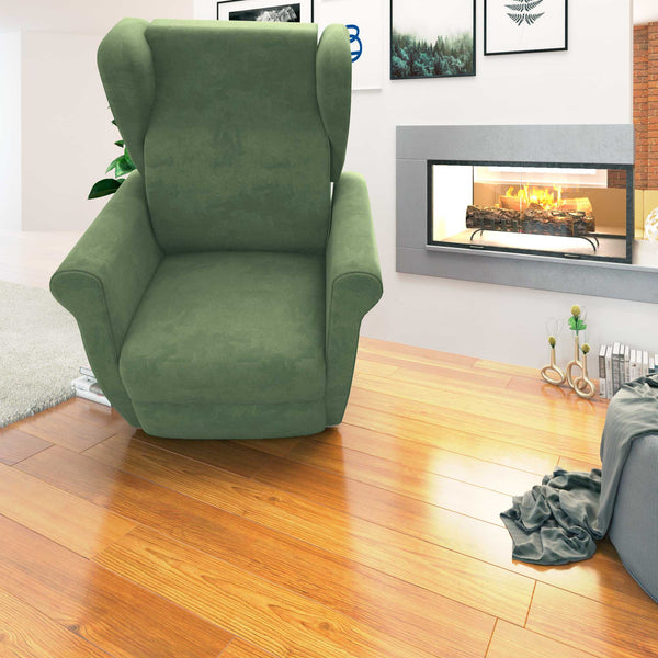 Poltrona relax reclinabile elettrica alzapersona verde menta Flora Baldiflex frontale reclinata