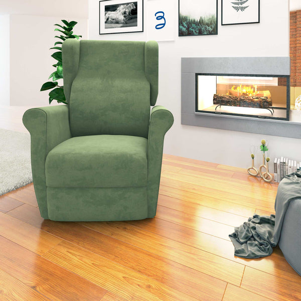 Poltrona relax reclinabile elettrica alzapersona verde menta Flora Baldiflex frontale