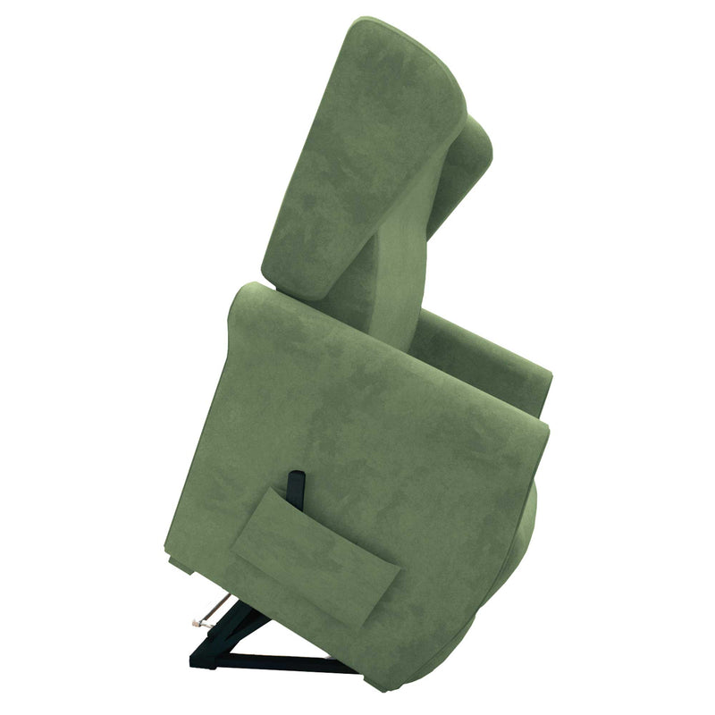 Poltrona relax reclinabile elettrica alzapersona verde menta Flora Baldiflex laterale reclinata