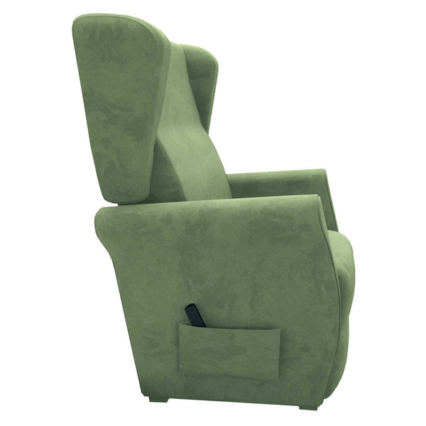 Poltrona relax reclinabile elettrica alzapersona verde menta Flora Baldiflex lato