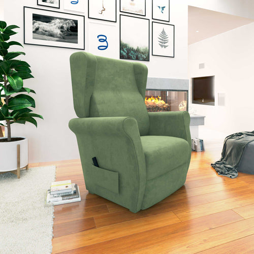 Poltrona relax reclinabile elettrica alzapersona verde menta Flora Baldiflex