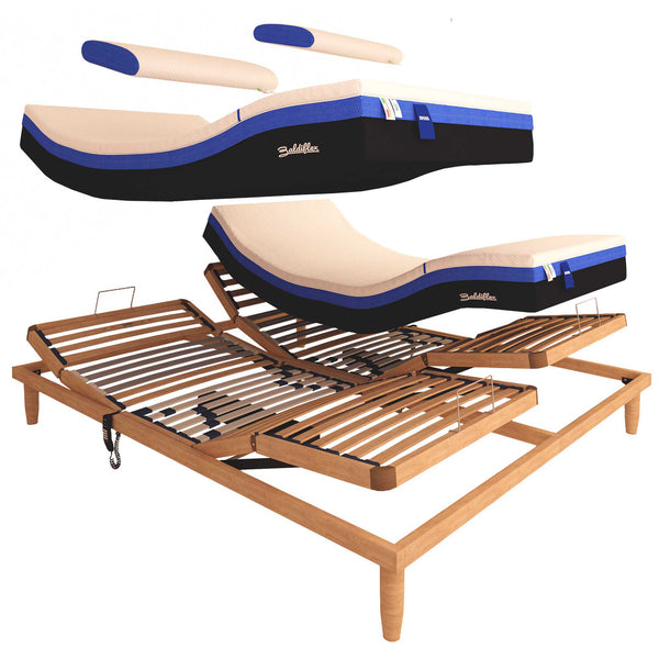 Rete ergonomica elettrica in legno con materasso in memory e 1600 molle Baldiflex Bros dettaglio