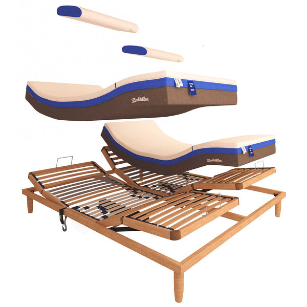 Rete ergonomica elettrica in legno con materasso in memory e 3000 molle Baldiflex Superbigbros dettaglio