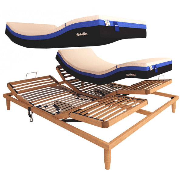 Rete ergonomica elettrica in legno con materasso in memory e 3000 molle Baldiflex Superbros dettaglio 2