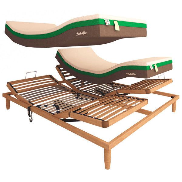 Rete ergonomica elettrica in legno Replay con materasso memory Baldiflex Mojito Big dettaglio 2