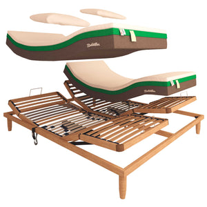 Rete ergonomica elettrica in legno Replay con materasso memory Baldiflex Mojito Big dettaglio