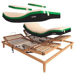 Rete ergonomica elettrica in legno con materasso memory Baldiflex Mojito dettaglio