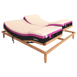 Rete ergonomica elettrica in legno Replay con materasso memory e gel Baldiflex HiGel dettaglio 5