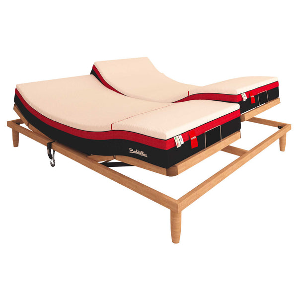 Rete ergonomica elettrica in legno con materasso memory e micro molle insacchettate Baldiflex Fluttuo dettaglio 5