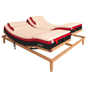 Rete ergonomica elettrica in legno con materasso memory e micro molle insacchettate Baldiflex Fluttuo